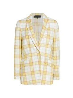 Rag & Bone Margot Single-Breasted Plaid Blazer