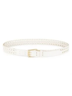 Rag & Bone Mini Leather Woven Belt Antique White -rag & bone Sales Store unnamed file 684