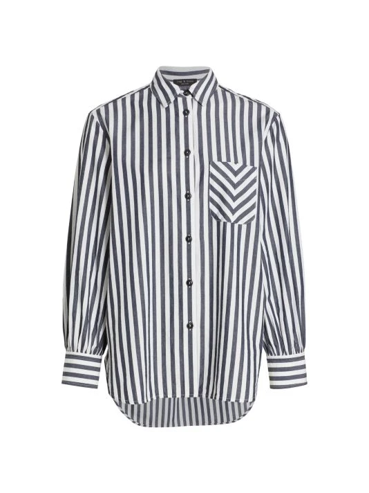 Rag & Bone Maxine Stripe Button-Down Shirt 1 Rag & Bone Maxine Stripe Button-Down Shirt