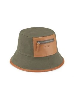 Rag & Bone Ellis Leather-Trimmed Canvas Bucket Hat Antique White -rag & bone Sales Store unnamed file 706
