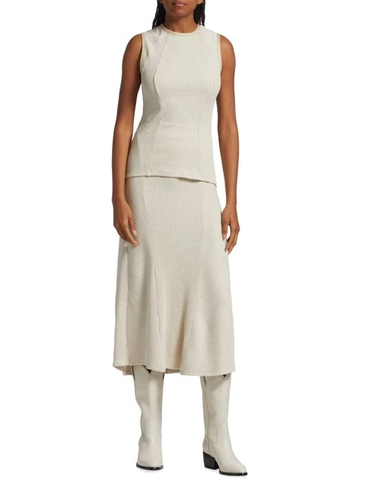 Rag & Bone Echo Ribbed Midi Skirt 2 Rag & Bone Echo Ribbed Midi Skirt - Image 2