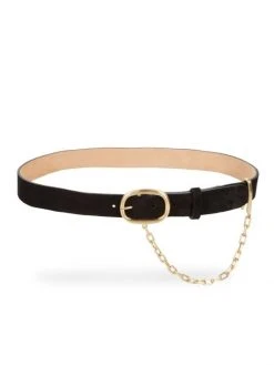 Rag & Bone Wingman Chain-Accent Leather Belt