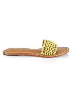 Rag & Bone Melrose Crochet Flat Slides Yellow Natural -rag & bone Sales Store unnamed file 767