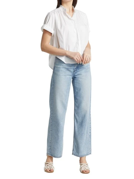 Rag & Bone Jordan Mockneck Button-Down Top White 2 Rag & Bone Jordan Mockneck Button-Down Top White - Image 2