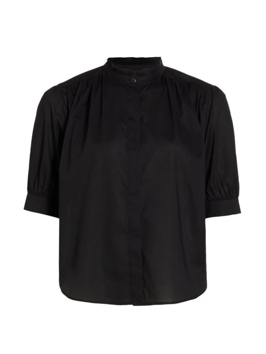 Rag & Bone Jordan Mockneck Button-Down Top White 3 Rag & Bone Jordan Mockneck Button-Down Top White - Image 3