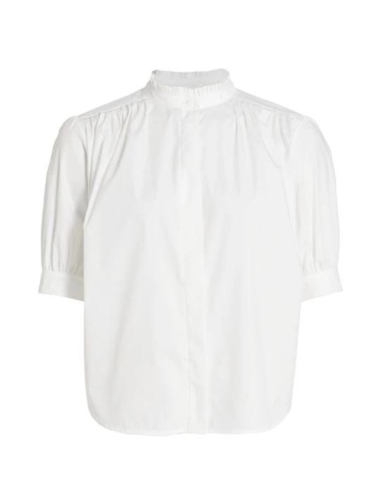 Rag & Bone Jordan Mockneck Button-Down Top White 4 Rag & Bone Jordan Mockneck Button-Down Top White - Image 4